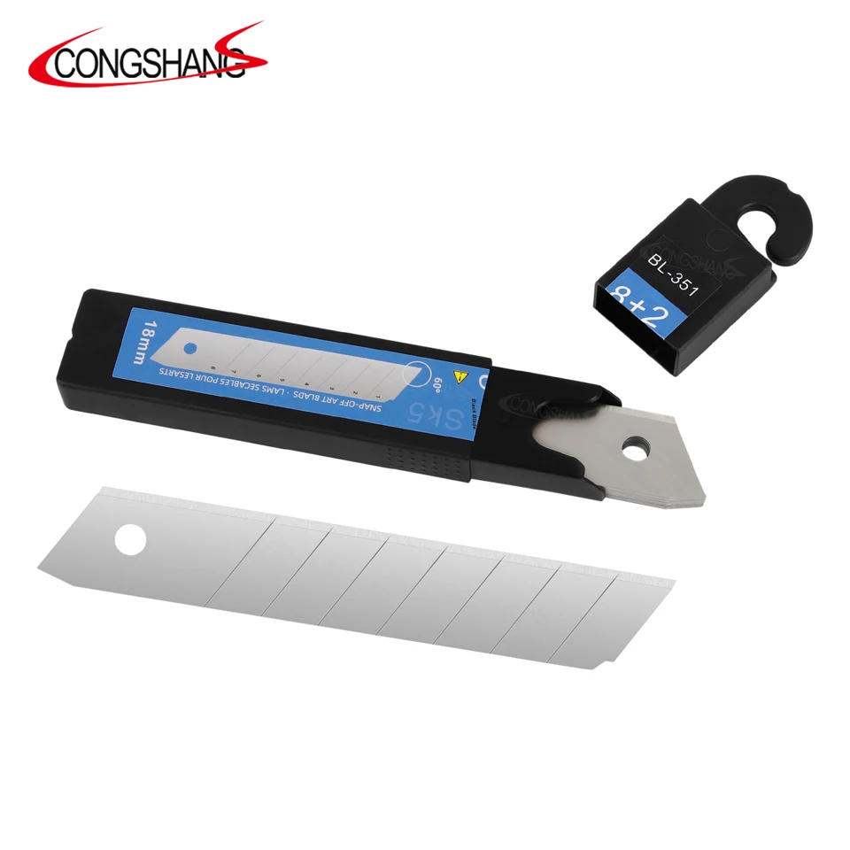 Wear-Resistant High Quality 18mm 30/60 Degree Utility Knife Cutter Blades Paper Cutting Blades