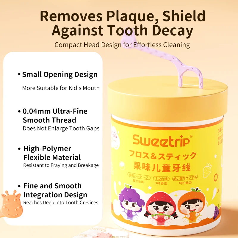 Chinese products wholesale portable Fruit Flavors Fluoride Coated Grape Flavors kids dental floss