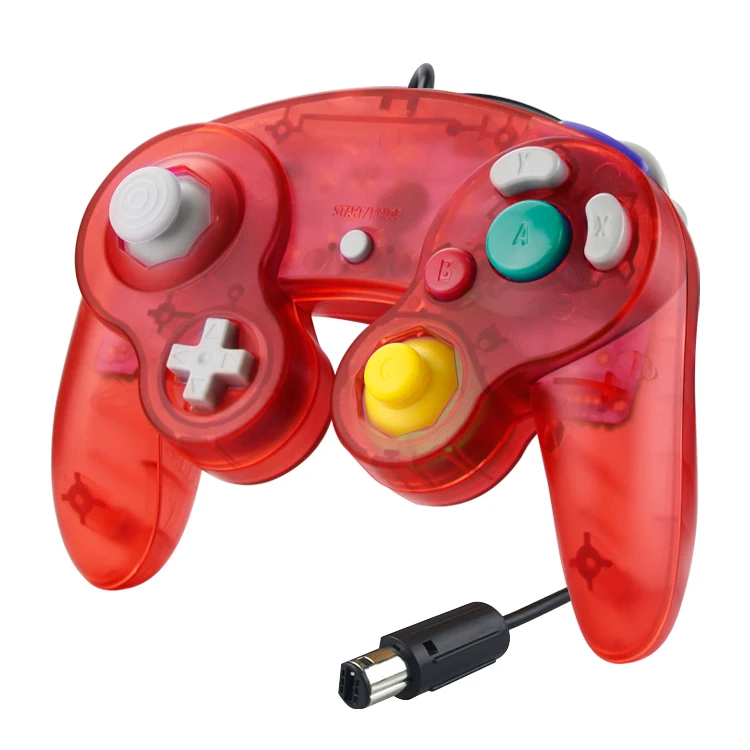Transparent color Wired Gamepad Controller Joypad with Single Point For GameCube PC for N-G-C Joystick