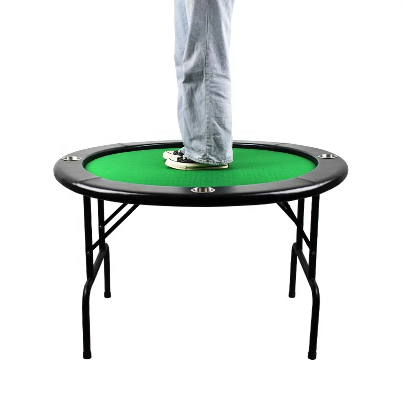 YH Wholesale High Speed Cloth 48inch Folding Steel Leg Round Folding Texas Poker Table