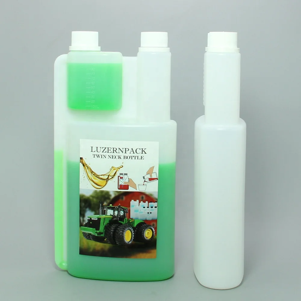 1000ml 32 oz Liquid Fertilizer Twin Neck Plastic Chemical Bottle For Liquid Petrochemicals