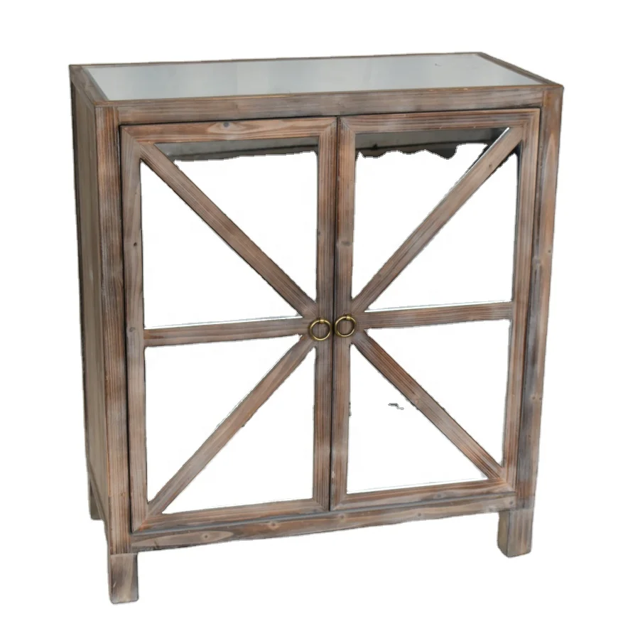
Wholesale Factory Price Household Furniture Firwood Material Mirror Table Storage Wooden Cabinet 