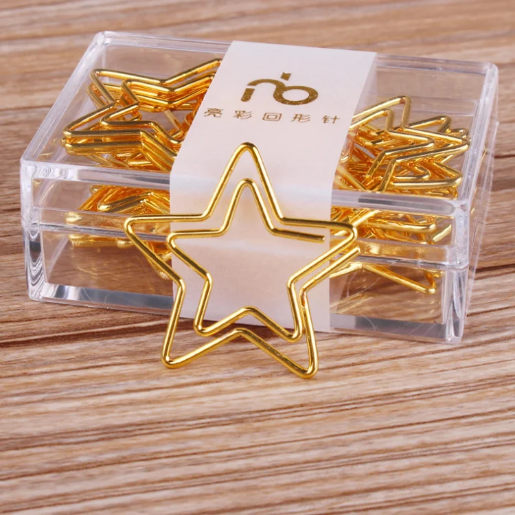 Creative High quality Paper clips Gold Color Star Shape Book Clips on sales