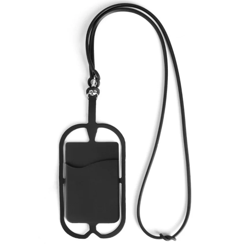 
Custom logo neck strap silicone smart phone case with lanyard 