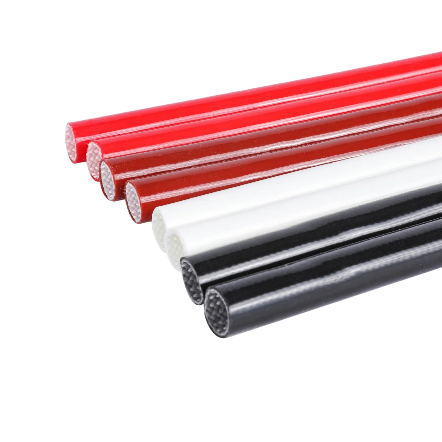10mm Fire Resistant and Heat Resistant Silicone Rubber Insulation Fiberglass Sleeving