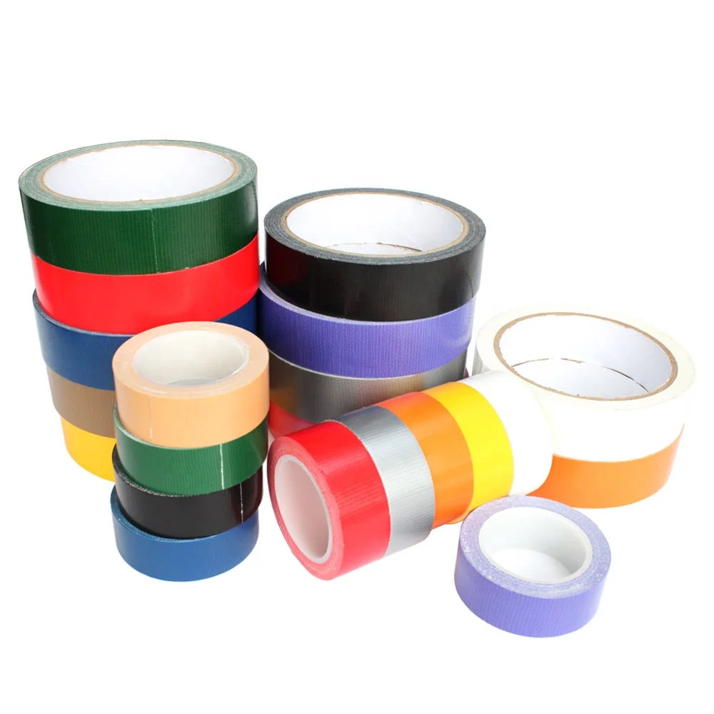 2- Recyclable Silver Gray Grey Yellow Red Black White Orange Blue Purple Green Brown Pink Duck Cloth Duct Self Adhesive Tape