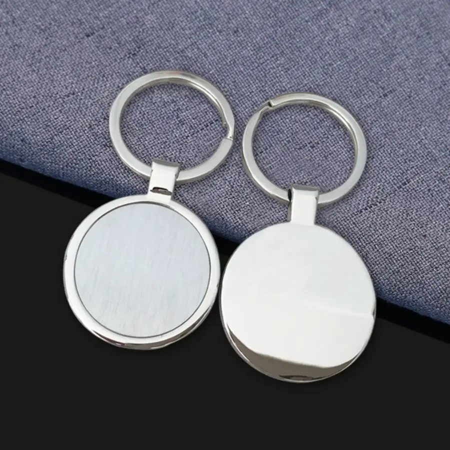 Very cheap custom metal stainless steel rectangle round pendant blank laser engraving keychain keyring