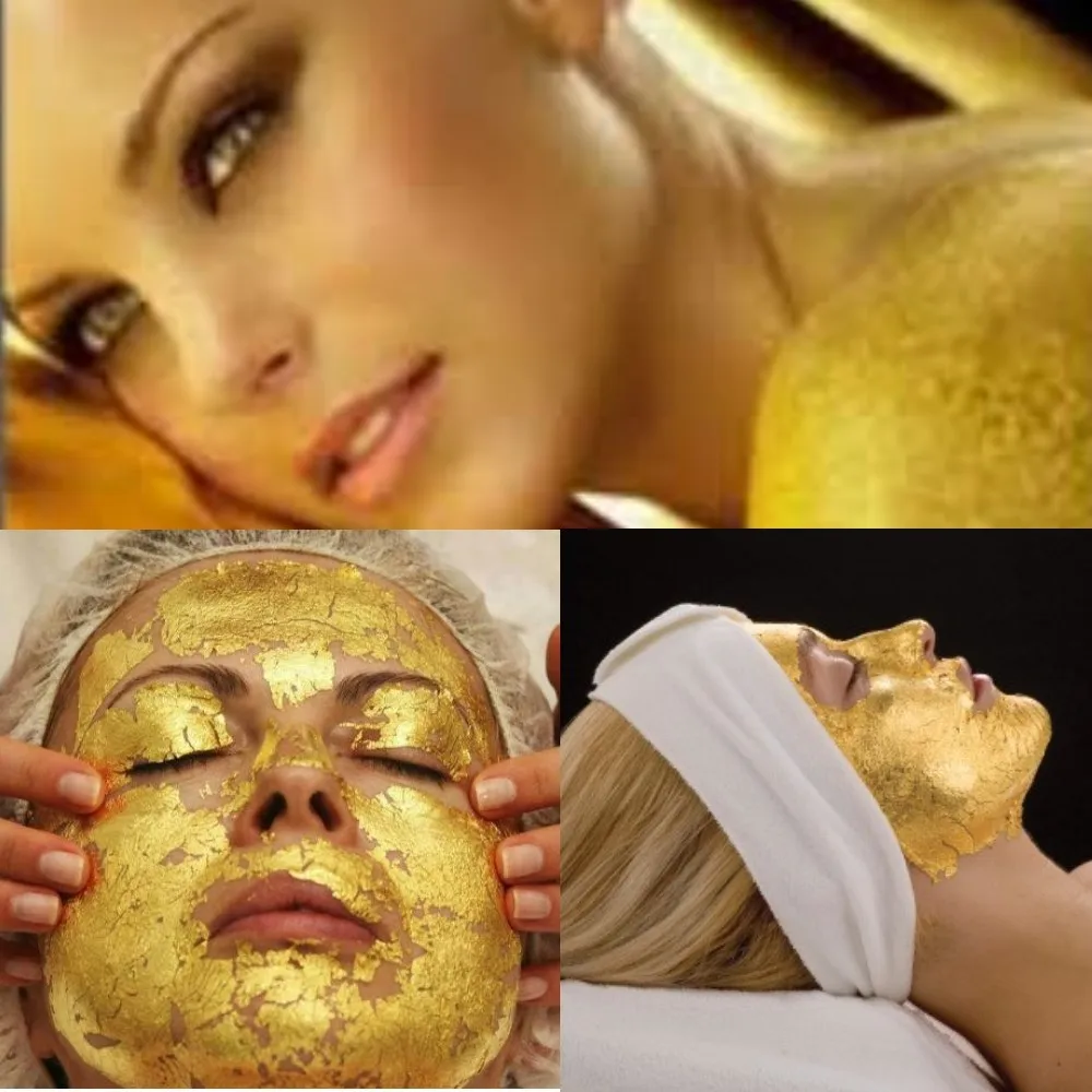 
Luxury Spa Treatments with 24k gold leaf gold face mask 24k gold facial mask 