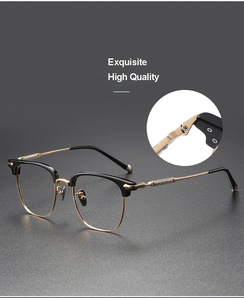 Wholesale Cheap Black gafas Designer Square Titanium Acetate Eyeglasses Frames Men