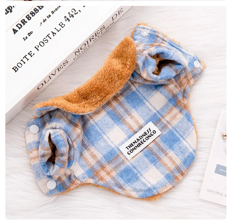Amazon hot sell Pug autumn and winter waistcoat puppy  dog clothes thick lamb down pet clothes
