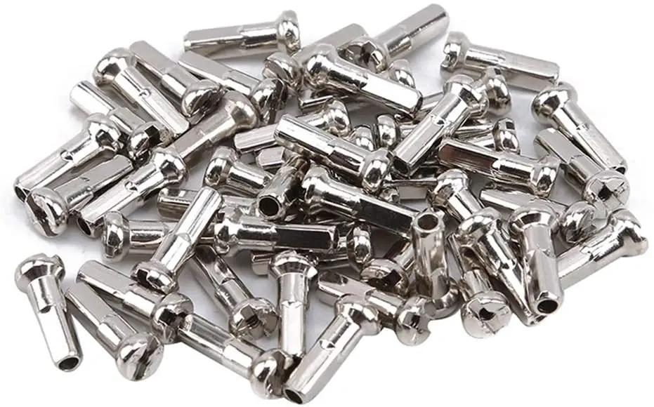 Mountain Bike Spoke Cap 16mm Spoke Nipples Silver Wheel Spoke Nipples Decor for 14G Mountain Road Bicycles