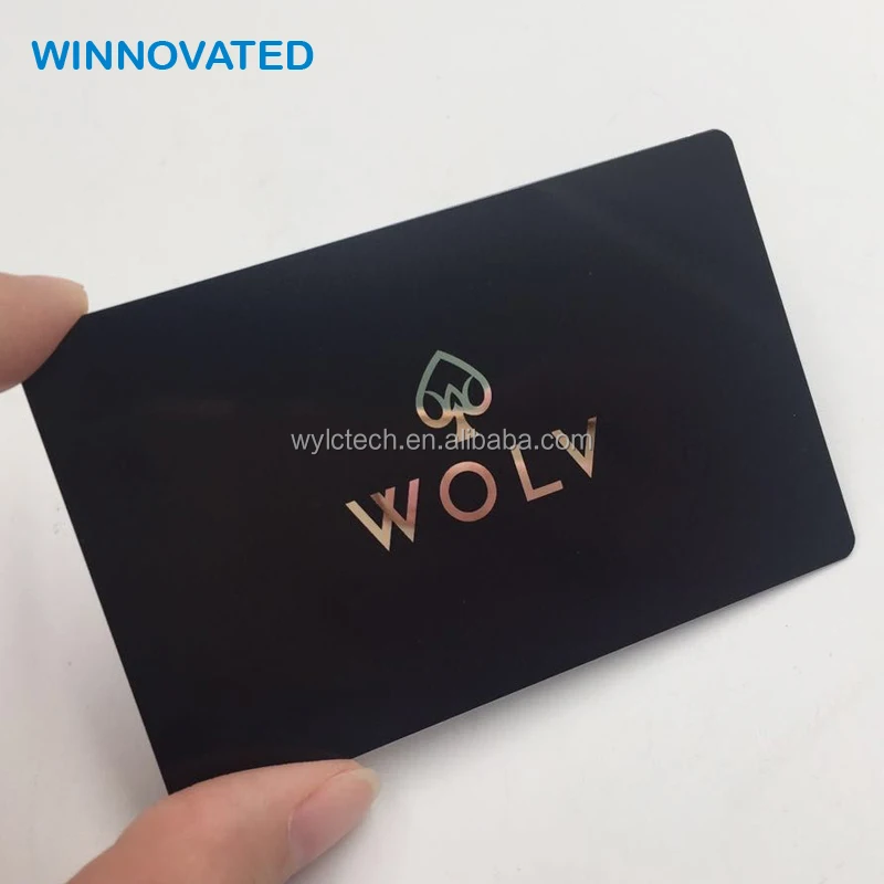 Customized Cheap Black Sliver Metal Credit Bank Card Size VIP Membership Card