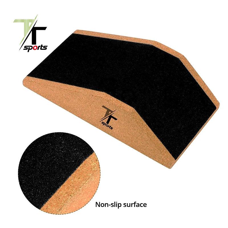 TTSPORTS Portable cork Calf Raise Block Squatting Heel Wedge Block set for Weightlifting, Squat,Deadlift,Yoga