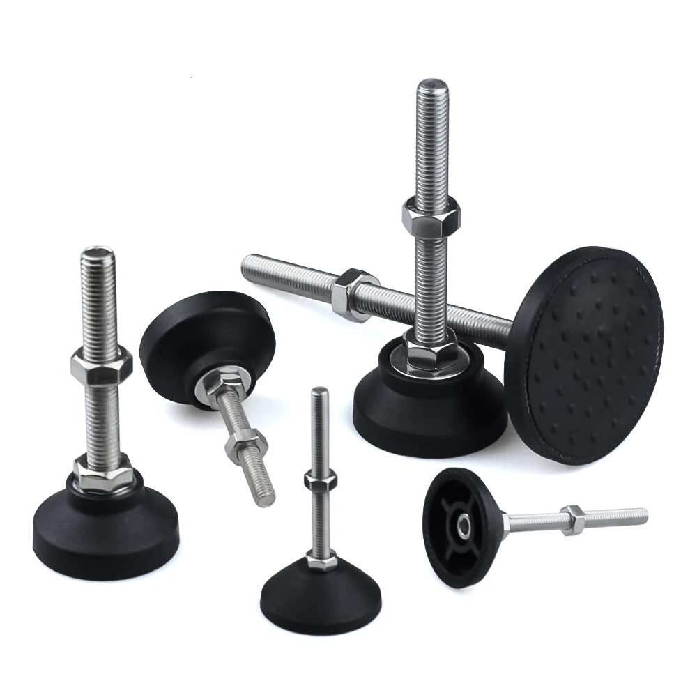 Leveling Feet Customized M8/10/12 Machine Leveling Mount Metal Foot Rubber Pads Stainless Steel Adjustable Furniture Leveler