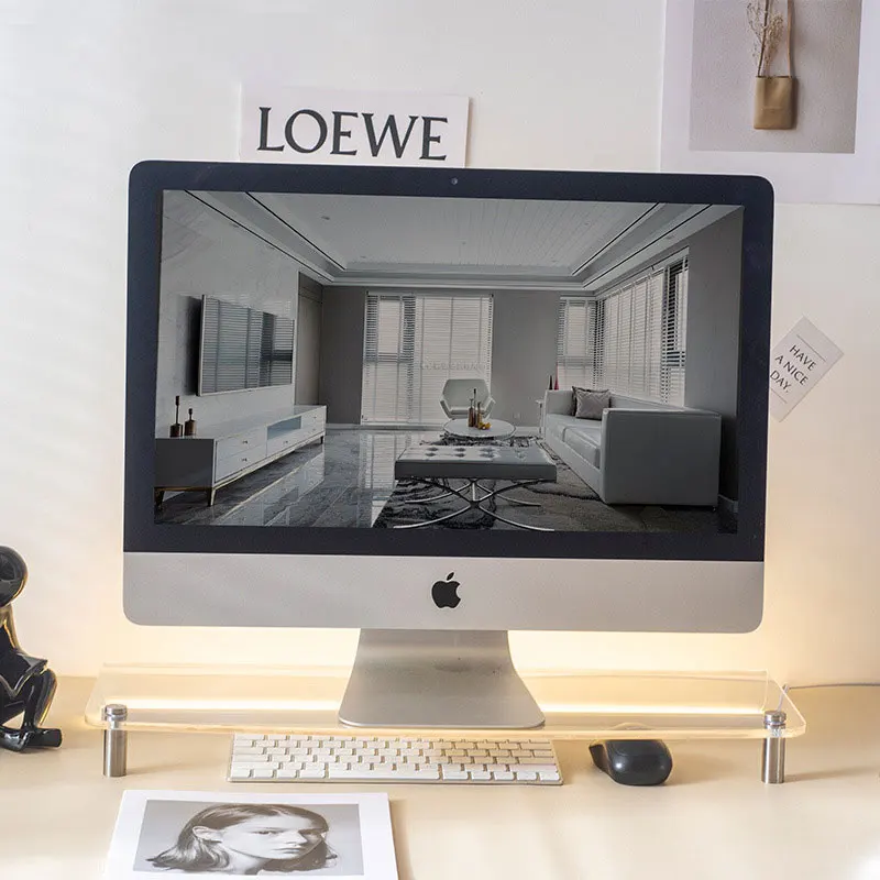 Clear Home Office Computer Stand Monitor Riser Stable Acrylic Laptop Stand