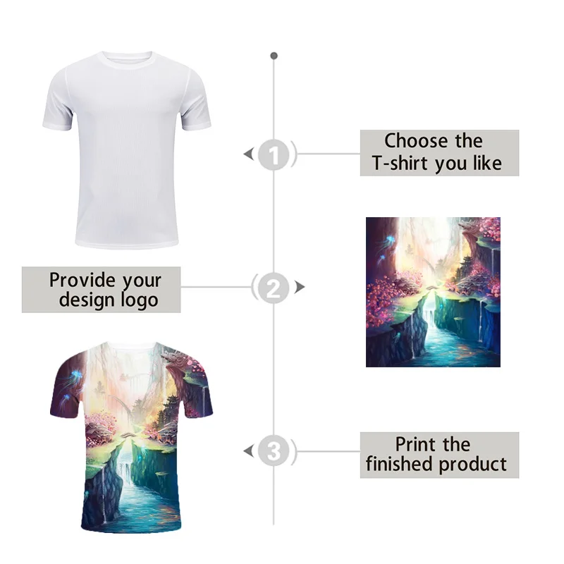 100% Polyester T Shirts Sublimation Printing Custom T Shirt