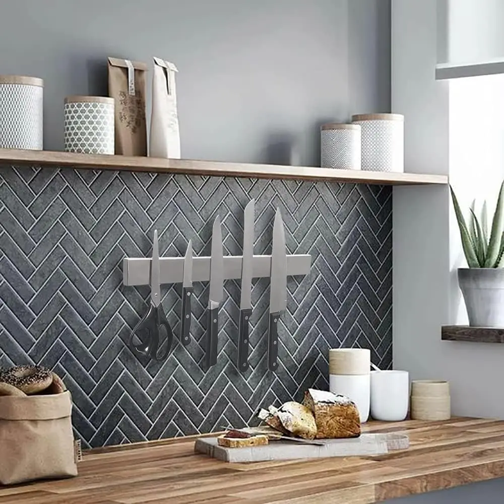 Magnet Hot Selling Kitchen Knives Accessories Stainless Steel Magnet Strip Rack Magnetic Knife Holder For Wall