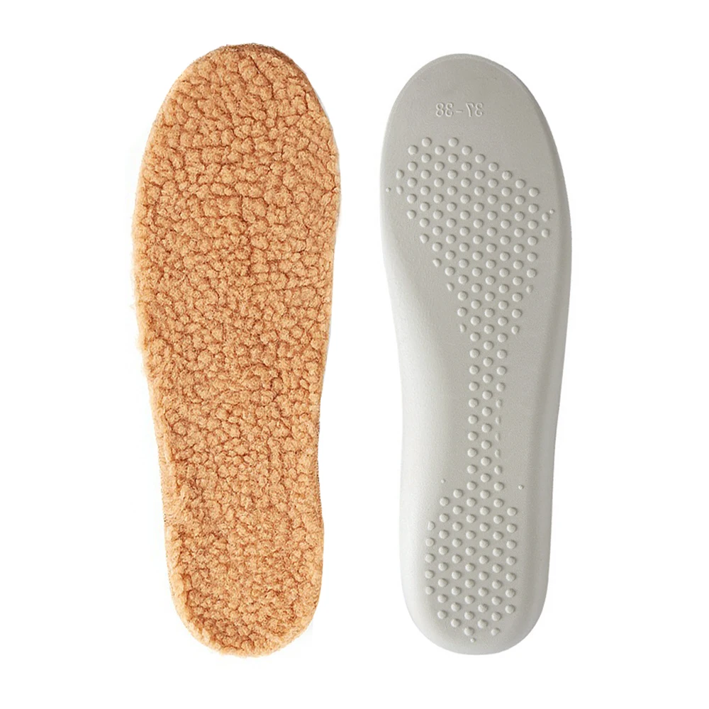 Lambswool Warm Insole Massage Shock Absorption Autumn Winter Sports Leisure Insoles Thick Warm Insoles for Men Women