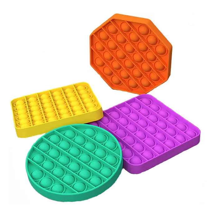 Push Bubble Fidget Toys Pop Bubble Toys For Children Pointless Game For Boys Girls Purple Pink Blue Green Orange Red Square stress relief fidget pop toys