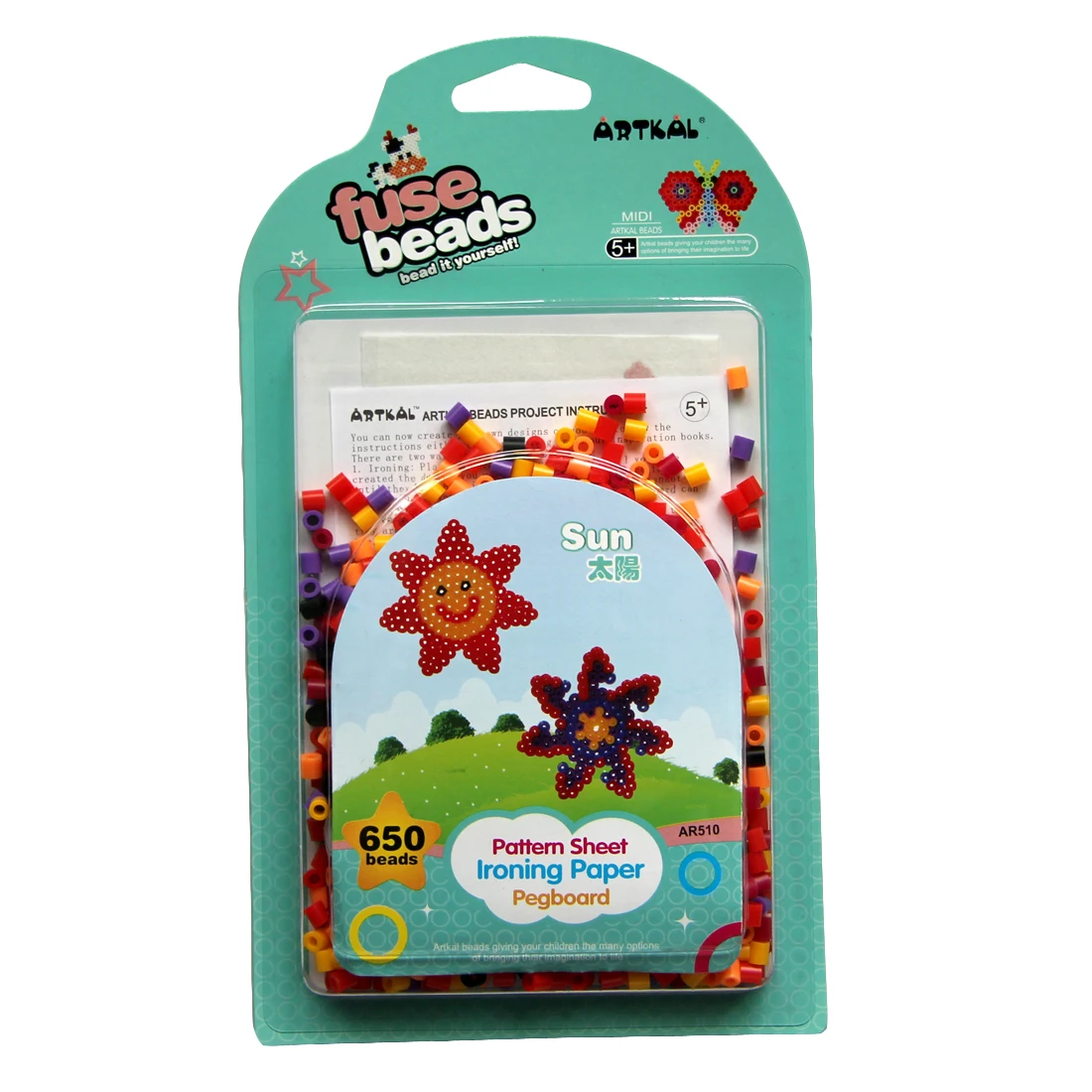 Hot Selling 5mm Hama Beads Toy Artkal Beads Plastic Diy educational Toys Kids Perler Beads Sunflower For Crafting