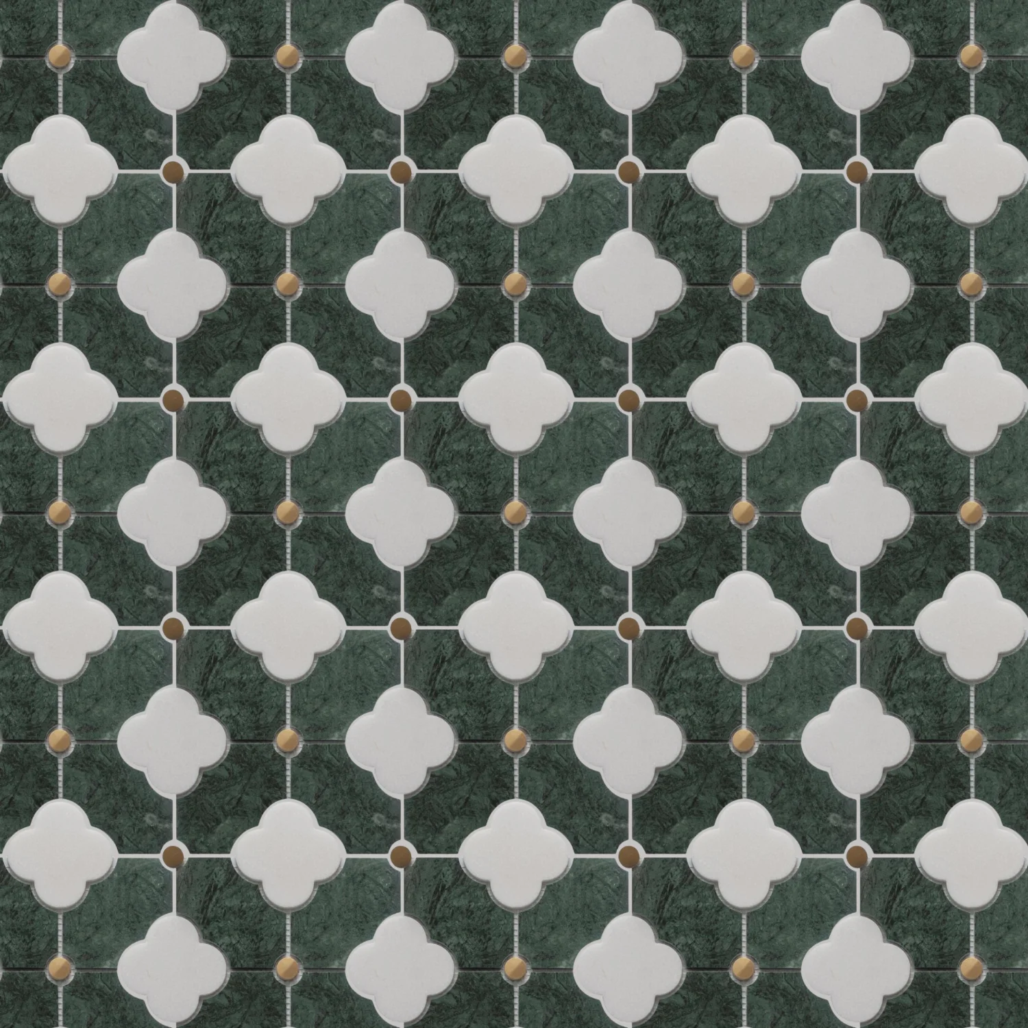 Marble Mosaic Tile Kitchen Modern Interior Wall Tiles Polish Stone Tiles Natural Round Flower White Black and Green Villa 7mm