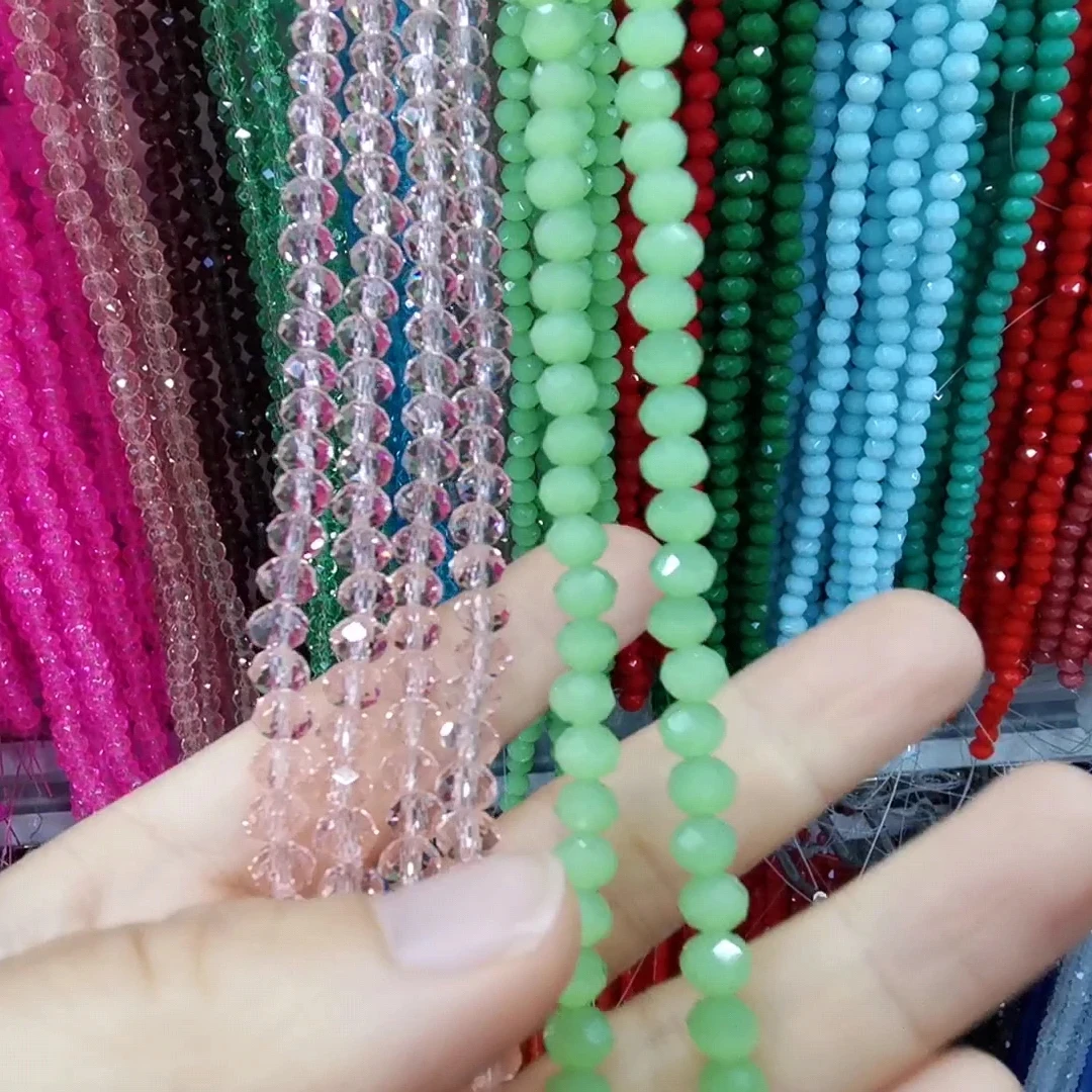 Multicolor Faceted   Rondelle Crystal Glass Beads accessories for DIY and Jewelry Making