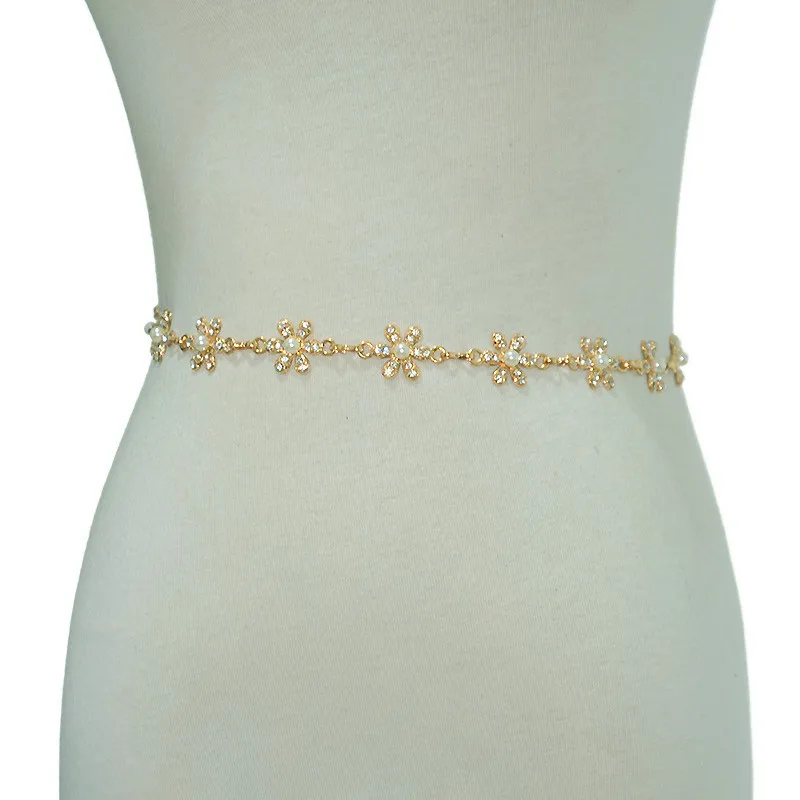 Luxury Sailor Dance Costume Gold Women Waist Chain New Style Fashion Women Rhinestone Metal Waist Chain