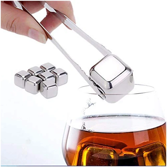 Reusable stone whisky rocks Wine Bar stainless steel Ice cubes set