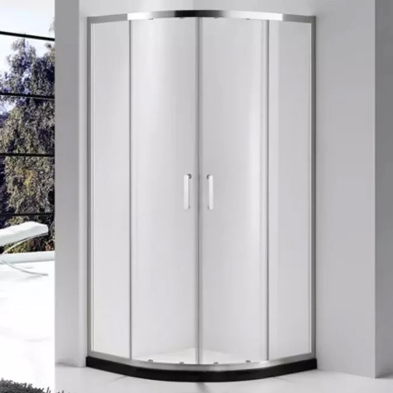 Hotel Semicurved Double Pull Door Open Shower Room Tempered Glass Door Arc Design Bathroom Shower Rooms