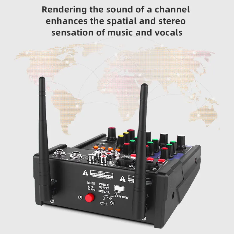 KAIKA G4- M1-6 микшерная консоль со встроенным UHF Беспроводной Microfono 2 в одном комплекте маленький 4-канальный караоке-микшер микрофон