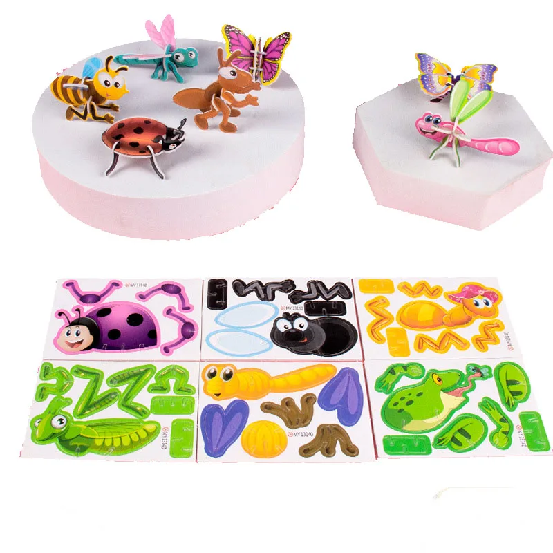 Three-dimensional dinosaur puzzles DIY kindergarten  hand-assembled puzzle toy