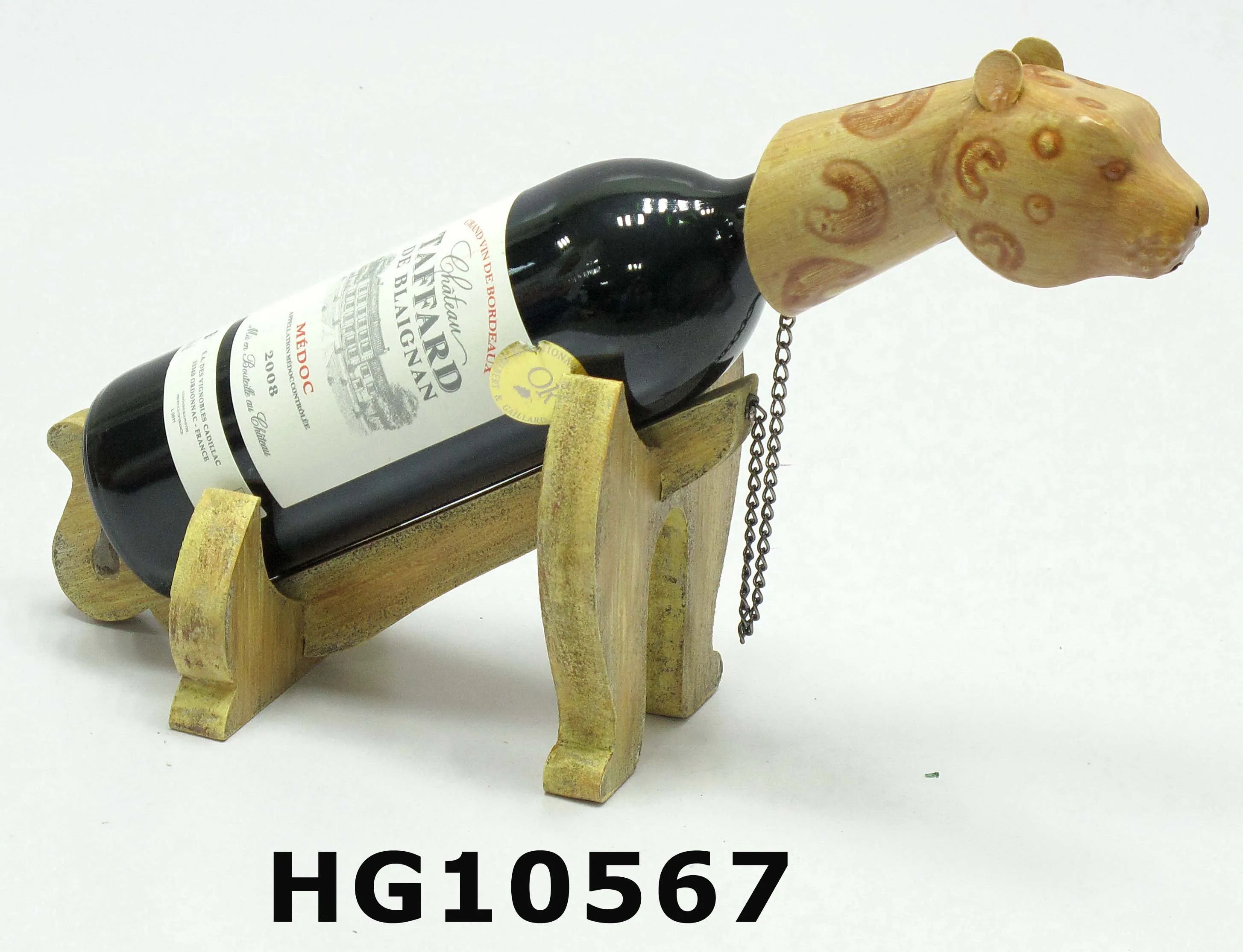 New Design Home decorative Wine Bottle Holder Cute Wood Horse Single Wine Holder