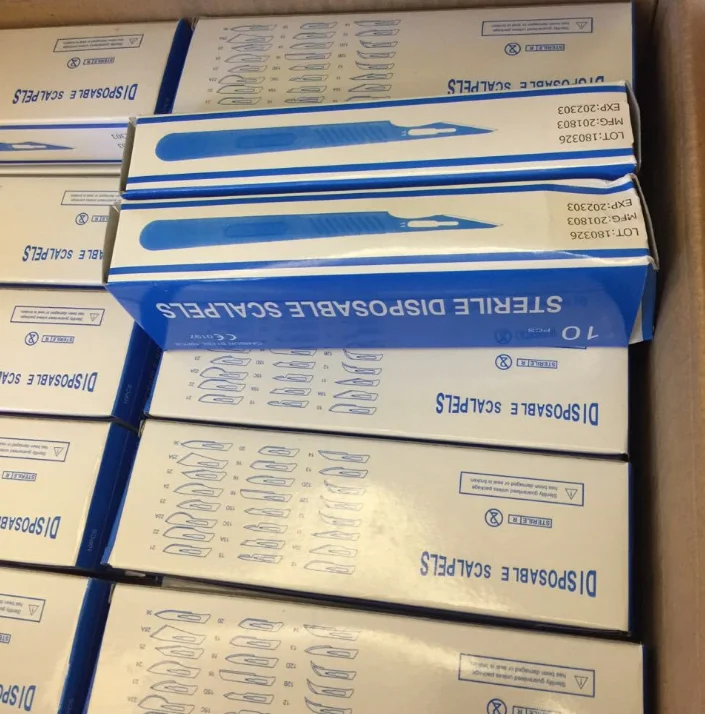 High Quality Surgical Instruments Sterile Surgical Blades with #3 Scalpel Knife Handle Medical Dental