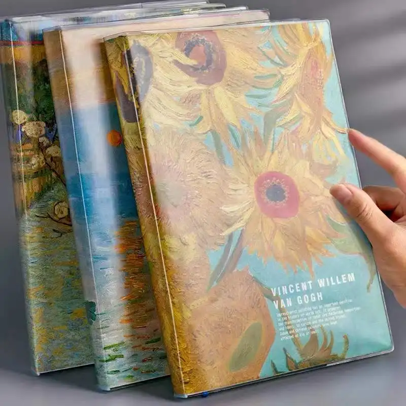 A4 notebook ultra-thick 400-page oil painting plastic sleeve book ins wind thickened diary soft leather large-capacity horizonta