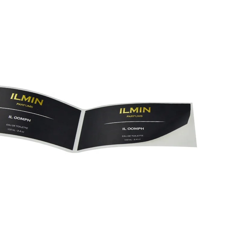 Custom 160g Art Paper Perfume Gold Foil and Embossing and Spot UV Label Sticker