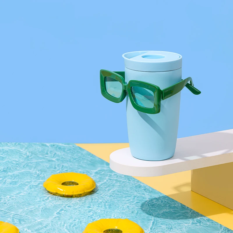 Custom logo 12oz portable cups tumblers business usage stainless steel coffee tumbler mug with press lid