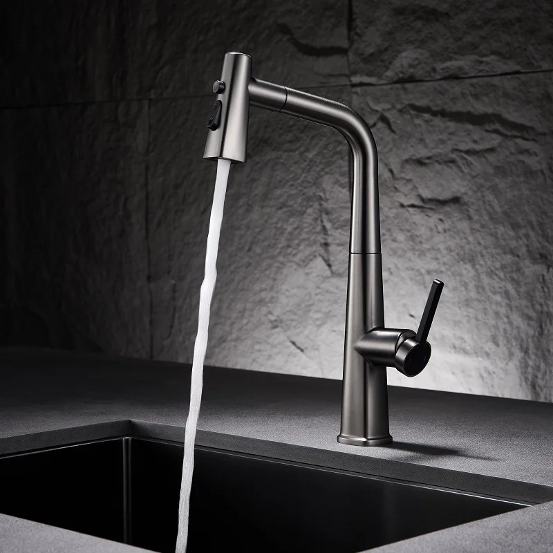 Kitchen Cabinets Faucet,Brass Faucet Kitchen,Faucets Tap Single Hole Pull Out Kitchen Faucet