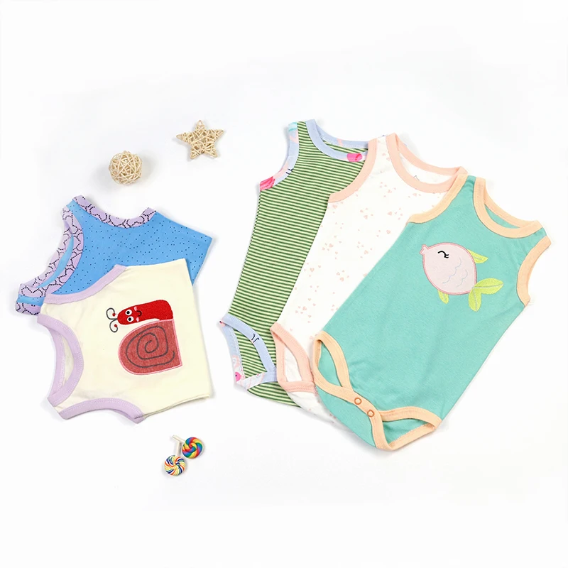baby clothes outfit knitting 5 pack sleeveless baby romper pajamas bodysuits  for  baby summer