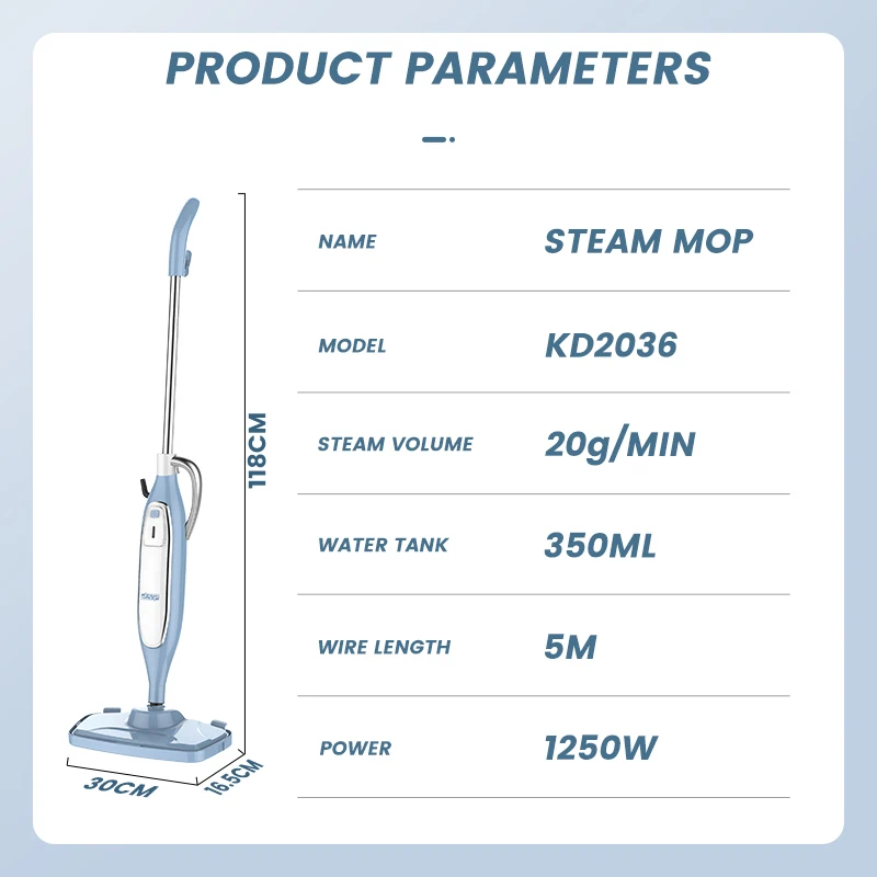 DSP Wholesale Professional Manufacture Intelligent Household Cleaner Electric Steam Mop Sterilizing Mop Cleaner