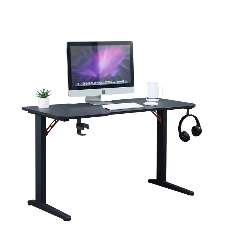 2G24 Carbon fiber texture desktop metal fixed height gaming desk frame without height adjustable function pc computer game table