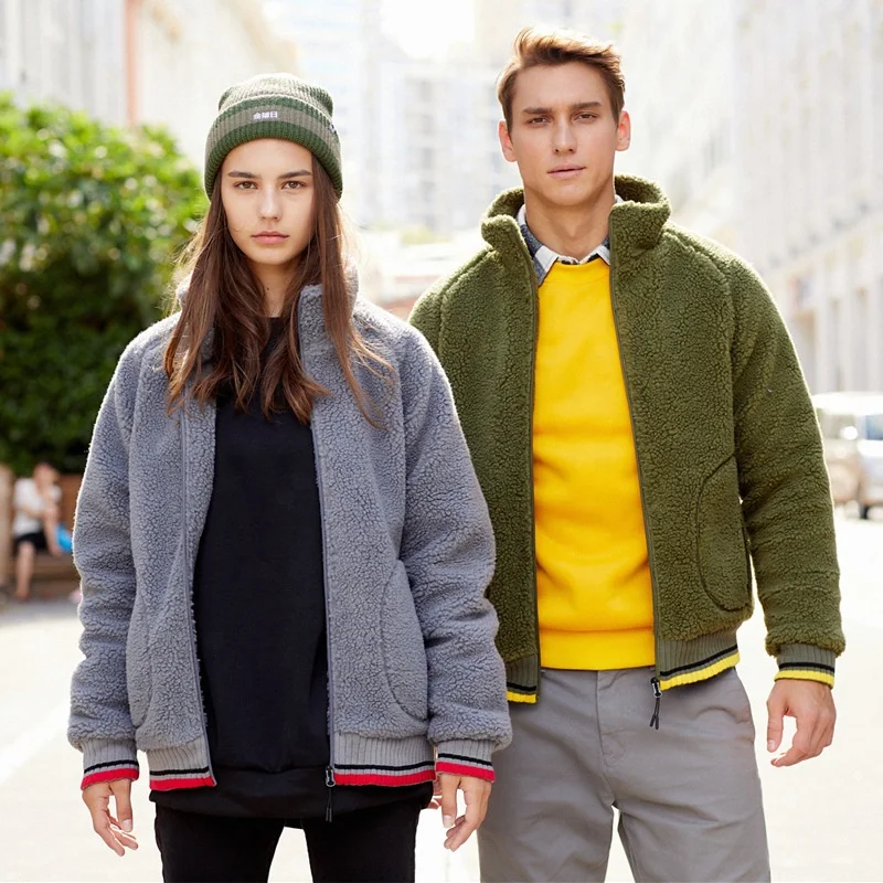 Factory Wholesale Custom Unisex Street Casual Fleece Outerwear Mens Sherpa Fleece Jackets for Winter