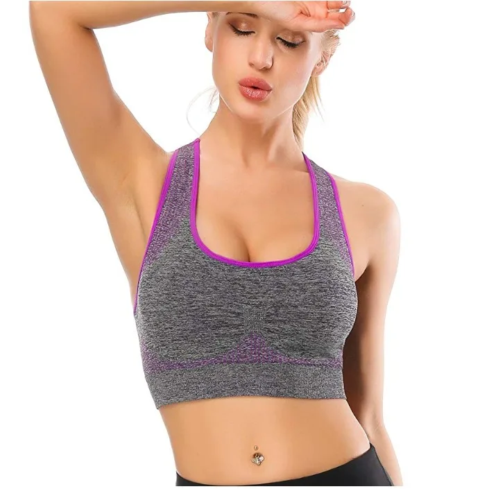 
Women Breathable Sexy Crop Top Padded Push Up Sport Bra Fitness Gym Yoga Top Bra 