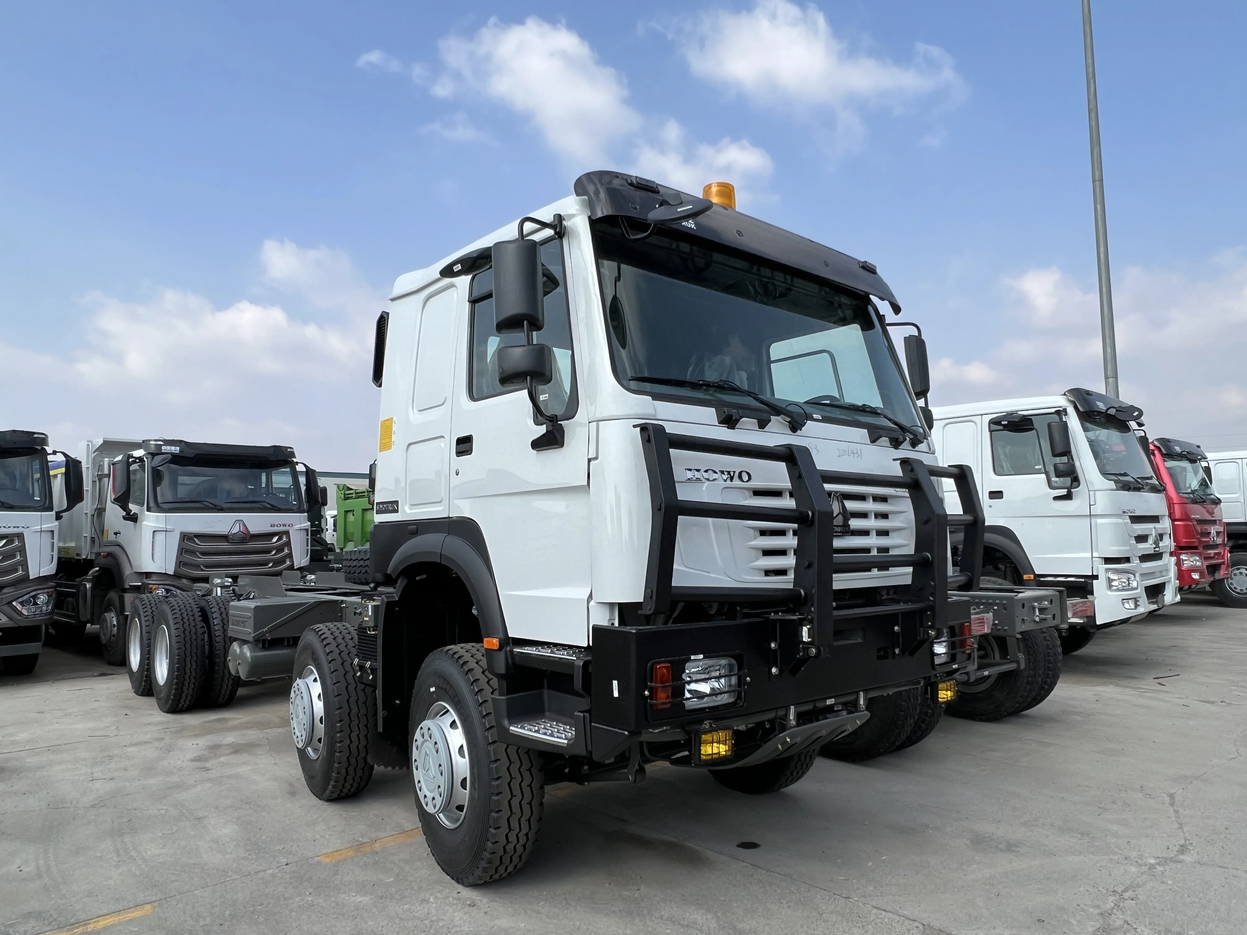 Good and Hot Selling Howo 8x4 Off-road Dump Truck Chassis with high bumper for sale