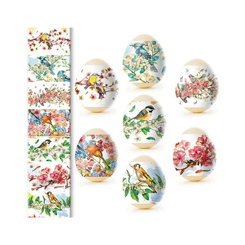 Custom Diy Easter Egg Wraps Decoration Thermo Heat Shrink Sleeve Film Animals Angels Paintings Nature