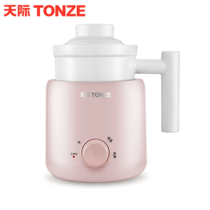 TONZE Mini multi-purpose Household Food Warmer 600ml Mini Stew Pot Electric Portable Slow Cooker Health Ceramic Stew Cup