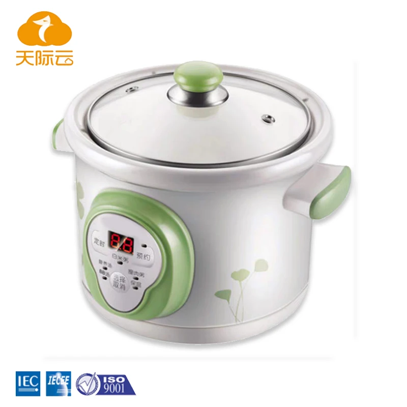 
Tempered Glass Lid Micro-computer Control Mini slow cooker 