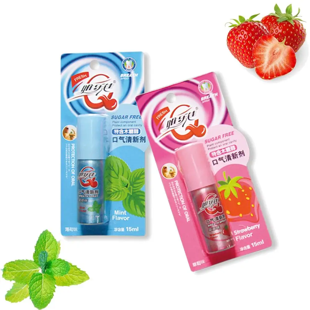 Private Label Mouth Spray Strawberry Flavor Mouth Spray Refreshing Oral Mouth Spray 15ml