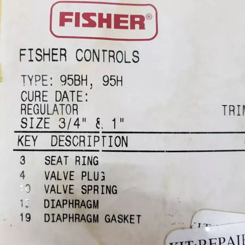 Aftermarket Fisher R95hx000082 Repair Kit Replacement Type Kit Repair 95 H