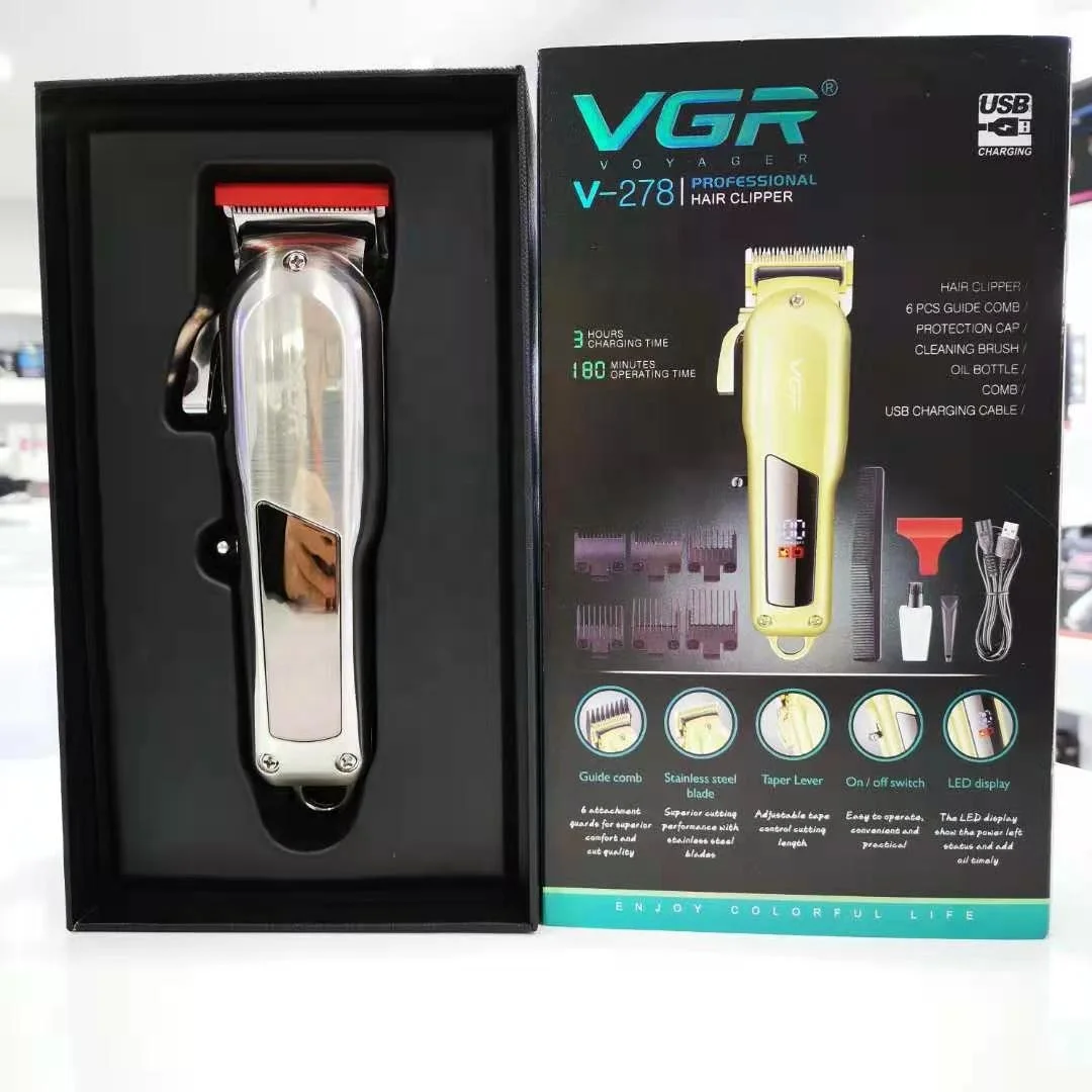  Оригинальная VGR V278 профессиональная перезаряжаемая машинка для стрижки волос мужчин
