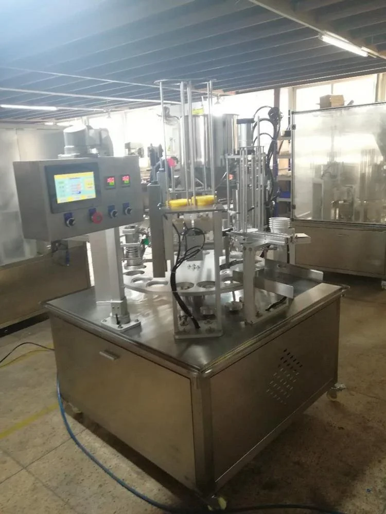 
900cups per hour rotary type Yogurt filling sealing machine liquid filling machine 